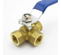 WQGQPXOB 1/4" 3/8" 1/2" 3/4" 1" Female Thread Full Port T-Port Three Way Brass Ball Valve Connector Adapter For Water Oil Air Gas(0.75 Inch)