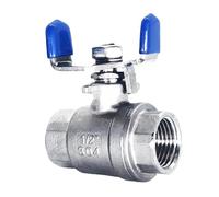 WQGQPXOB 1/4" 3/8" 1/2" 3/4" 1" Full Port Shut Off Ball Valve 304 316 Stainless Steel Heavy Duty Water Gas Oil with Butterfly Handle(FEMALE-SS304,0.5 Inch)