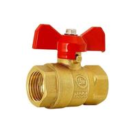WQGQPXOB 1/4" 3/8" 1/2" 3/4" Male To Female Brass Shut Off Ball Valve Fuel Gas with Red Blue Butterfly Handle Water Heater Switch(DN20 F-M Blue)