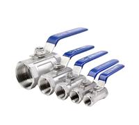 WQGQPXOB 1/4" 3/8" 3/4" 1" 1-1/4"1-1/2" 2” Stainless Steel SS304 Pipe Ball Valve Female Threaded Sanitary ON-Off Straight(1.25 Inch)