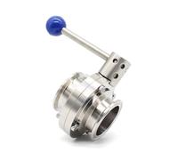 WQGQPXOB 1.5" Butterfly Valve Sanitary Tri Clamp Clover Pull Handle SS304 Stainless Steel 38mm Ferrule 50.5mm Homebrew
