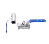 WQGQPXOB SS 304 Stainless Steel One-Piece Ball Valve Female Threaded 1/4" 3/8" 3/4" 1" 1-1/4" Sanitary ON-Off Straight(1.25 Inch)