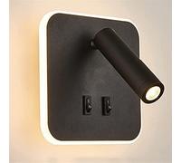 WQHPLMD 350° Rotatable 90° Foldable Minimalist LED Wall Light Bedside Reading Lamp for Bedroom Hotel Room