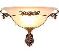 WQHPLMD 38cm x 27cm Antique Brass Wall Sconces with Vintage Glass Lamp - Soft and Lighting Fixture