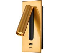 WQHPLMD 3W LED Wall Lighting with USB Port and Adjustable Headboard for Bedroom, Hotel Room - Compact