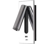 WQHPLMD 3W LED Wall Lighting with USB Port and Adjustable Headboard for Bedroom, Hotel Room - Compact