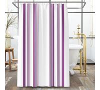 WQHPLMD 48x78 Cortina de Ducha con Arandelas, Cortinas de Ducha de poliéster para baño con Ganchos patrón de Rayas Verticales, 120x200cm