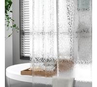WQHPLMD 78x96 Shower Curtains for Bathroom, Peva Shower Curtain Liner with Grommets and Hooks Semi-Transparent Stone Pattern, 200x240cm Bathtub Shower Curtain for Hotel