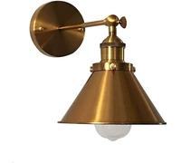 WQHPLMD Adjustable Wall Sconce with Brushed Brass Finish - Elegant Iron for Bedroom, Living Room and More