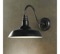 WQHPLMD American Country Gooseneck Barn Barn Lights Lámpara de Pared de Bronce, Vintage de Pared Industrial de Pared de la matrícula Balcón de lámpara de Domo de Acero de Acero