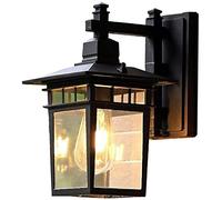 WQHPLMD American Garden Aluminium Gate Post Outdoor Square Antirust Courtyard Wall Lantern Waterproof IP54 European Exterior Porch Wall Mount Sconce Fixture