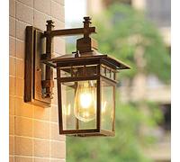 WQHPLMD American Garden Aluminium Gate Post Outdoor Square Antirust Courtyard Wall Lantern Waterproof IP54 European Exterior Porch Wall Mount Sconce Fixture