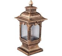 WQHPLMD Antiguo de la lámpara de Poste de Metal Columna al Aire Libre Cubierta Impermeable Cubierta de la Cubierta de la Tapa del Patio con la Base del Muelle para el Patio, el jardín, el Camino