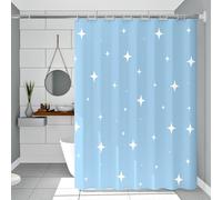 WQHPLMD Bañera 48x78, Revestimiento de Peva con Arandelas y Ganchos patrón de Estrellas Blancas, Cortina de Ducha de baño de 120x200 cm para el Hotel