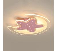WQHPLMD Cartoon Star and Moon LED Flush Mount Ceiling Light for Girls Room - Energy-Saving White Lighting