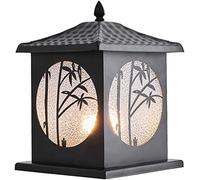 WQHPLMD Cast Aluminum Post Lantern with Seeded Glass Shade, Waterproof Landscape Lighting for Patio and Garden
