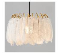 WQHPLMD Chandeliers Pendant Feather Chandelier Girl 's Room Bedroom Feather Pendant Lamp Living Room Dining Room Chandelier