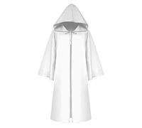 WQHPLMD Disfraz de Masquerade Unisex Adult Grim Reaper - Espeluznante Cuerda de Halloween con Capucha para la decoración de la Fiesta de Cosplay de Halloween, White, S