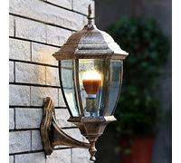 WQHPLMD Elegant Aluminum Outdoor Wall Sconce with Clear Glass Shade - Perfect for Indoor/Outdoor Decor