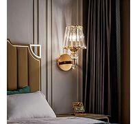 WQHPLMD Elegant Crystal Wall Sconce for Dining Room and Bedroom - Warm White LED Lighting