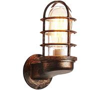 WQHPLMD Elegant Industrial Style Wall Lamp for Bedroom, Dining Room & Living Room - Wrought Iron and Glass Body