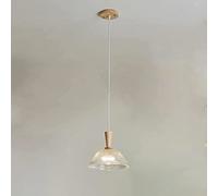 WQHPLMD Elegant Wood Chandelier for Kitchen, Dining Rooms & Living Rooms - Minimalist Style Solid Wood Lampshade with Glass Shade