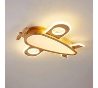 WQHPLMD Funky Wooden Airplane Ceiling Light, 66W Flush Mount for Boys Bedroom - Creative and Fashionable