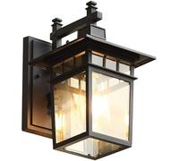 WQHPLMD Geometric Wallight Sconce Outdoor Square Lantern Minimalist Matte Black IP44 For Garden Facades Porch Hallways Metal Glow Downward