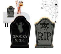 WQHPLMD Halloween Decor,Wooden Decor WoodenGhost Owl Desktop Ornaments Waterproof Decorative Party Decorations