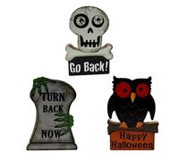 WQHPLMD Halloween Decor,Wooden Decor WoodenGhost Owl Desktop Ornaments Waterproof Decorative Party Decorations