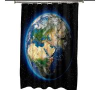 WQHPLMD Hotel Shower Curtain 78x78, Polyester Bath Shower Curtain with Hooks Planet Themed Earth Pattern, 200x200cm