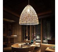 WQHPLMD Japanese Rattan Chandelier: Soft Natural Atmosphere for Living Room and Bedroom