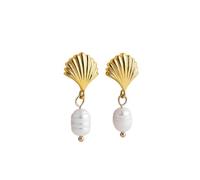 WQHPLMD Jewelry Pearl Earrings Female Atmosphere Celebrity Temperament Earrings Shell-Shaped Earrings Stud Earrings Jewelry, Jewelry