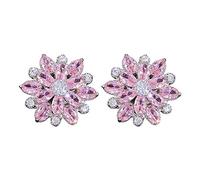 WQHPLMD Ladies Elegant Crystal Flowers Earrings Stone Flower Stud Earrings for Girls Ears Gorgeous Fashion Trend for Women Girls Valentine Holiday Party Present