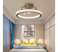 WQHPLMD LED Ceiling Fan with Remote Control Flush Mount Lights for Bedroom, Living Room, Dining Room & Bathroom - Dimmable