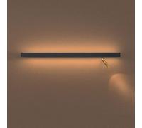 WQHPLMD Led Sancón LED Iluminación de Parede Lineal Negro para Estudio Salón Baño Pared Largo Maceta Lumíneo Flexible LED Ajustable con 47 Pulgadas
