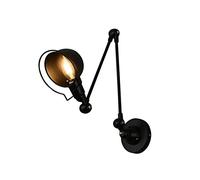 WQHPLMD Luz de Silla para Dormitorio, Iluminación Industrial Retro con Diseño Aesthetic en Negro Metálico