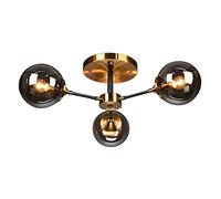 WQHPLMD Machine Globe Flush Mount Ceiling Lights 3-Light Gold Elegant Chandelier Lighting -intage Style with Glass Shade Mid Century Ceiling Pendant Light for Bedroom Living Dining Room