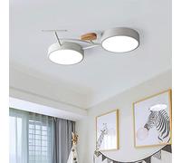 WQHPLMD Machine led 's Room dimmable Ceiling Lamp, Wooden Acrylic lampshade Wrought Iron Creative Decorative Lamp, Boy and Girl Bedroom Kindergarten Chandelier