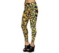 WQHPLMD Masquerade Halloween Yoga Leggings for Women Compression Skinny Stretchy Pencil Tights High Waist Plus Size Pants Ladies Pumpkin, Yellow - Large