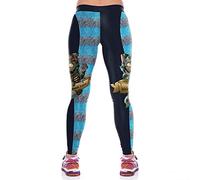 WQHPLMD Masquerade Leggings de Yoga de Halloween para Mujeres compresión Flacas de lápices Estiramiento de lápiz de Alta Cintura 3D Sport Running Gimnasia Fitness Pantalones de Talla de Talla de