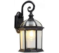 WQHPLMD Matte Black Outdoor Wall Lantern - Classic Garden Light