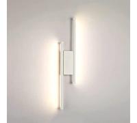 WQHPLMD Minimalist Nordic Black/White Metal Wall Sconce with LED Linear Strip Lights - Compact Bedroom and Living Room Lighting