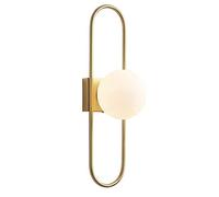 WQHPLMD Nordic Brushed Brass Gold Wall Sconce Glass Globe Shade Oval Wall Light for Bedroom Living Room Hallway Stairs Wall Lantern