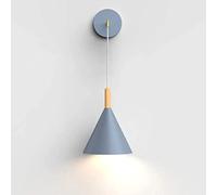 WQHPLMD Nordic Metal Sconce with Wooden Shade - Living Room and Bedroom Light Fixture