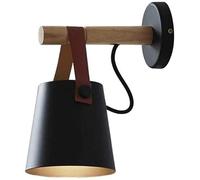 WQHPLMD Nordic Style Wireless LED Light Fixture for Living Room & Bedroom - Black Wall Sconce with Remote Control and Infinite Dimming