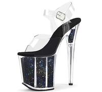 WQHPLMD Platform Sandals for Women Stilettos Heels Open Toe High Heeled Ankle Strap Summer Clear Dress Pumps Shoes