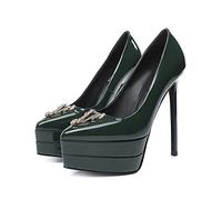 WQHPLMD Platform Stiletto High Heel Pumps Women's Shoes Heels Closed Pointed Toe Heels Casual Pumps Ladies Party Wedding Pumps Shoes Origin China