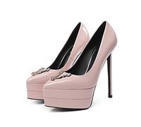 WQHPLMD Platform Stiletto High Heel Pumps Women's Shoes Heels Closed Pointed Toe Heels Casual Pumps Ladies Party Wedding Pumps Shoes Origin China