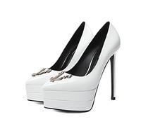 WQHPLMD Platform Stiletto High Heel Pumps Women's Shoes Heels Closed Pointed Toe Heels Casual Pumps Ladies Party Wedding Pumps Shoes Origin China